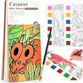 Cavnewt Watercolor Coloring Books for Kids Ages 4-8, Pocket Watercolor Painting Book Sets, Mess Free Paint with Water Books for Toddlers, Travel Activities Arts Party Birthday Gifts for Girls Boys