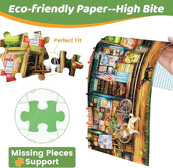 Puzzles 300 Pieces for Adults | HT Vegetable Store Puzzles | Recycled Cardboar Jigsaw Puzzles 300 Pieces | Challenging Family Activity Great Gift Idea for Family Friends | 20.5 X 15 inches