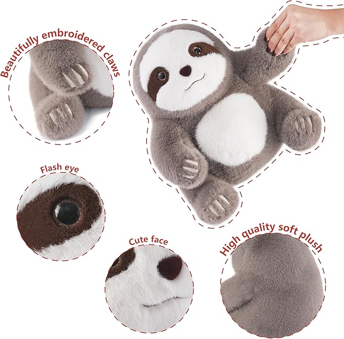 Niuniu Daddy 14" | 3.5 Pound Sloth Weighted Stuffed Animals, Heavy Sloth Pillowfort Plush Toys for Kids Adults, Weighted Beads for Stuffed Animals Body Pillow for Gift Birthday Christmas Holiday