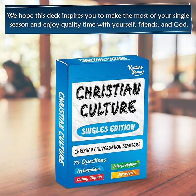 Kulture Games Christian Culture (Singles Edition) - Conversation Starters to Spark Meaningful Discussion Between Christian Singles - Christian Party Game - Thought Provoking Bible Discussion Cards