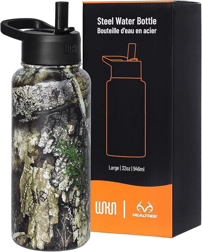 Wildkin Realtree APX 32oz Kids Water Bottle – Leakproof, Vacuum-Insulated, Durable, Easy-Clean