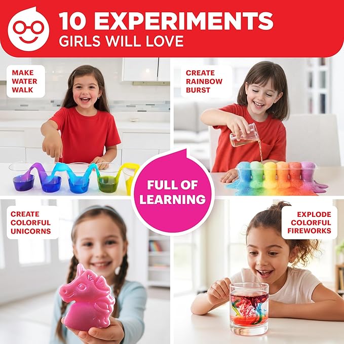 Doctor Jupiter Color Science Kit for Girls Ages 4-5-6-7-8 | Easter, Birthday Gift Ideas for 4+ Year Olds | Toy Stem Kit with 10 Experiments | Preschool Learning & Educational Projects