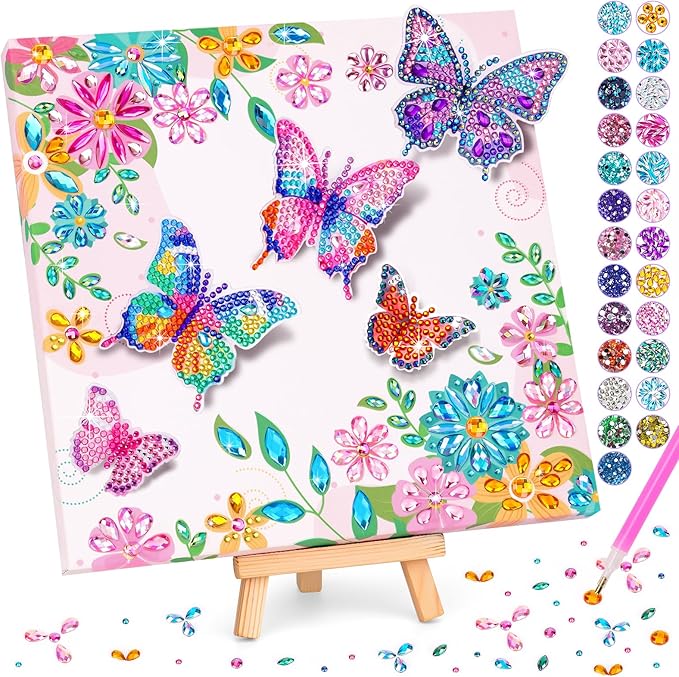 Craft Kits for Kids Ages 8-12, Diamond Art Kits for Kids, Gifts for 6-8-10 Year Old Girls, Fun Arts and Crafts Gifts Toy for Girl Activities Gem Art Kit, Best Birthday Gift for Girl Adult Room Decor