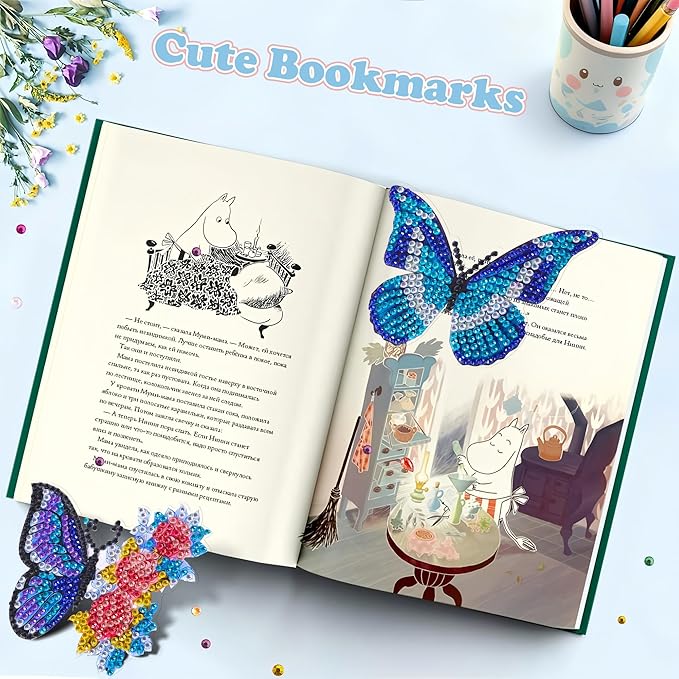 YiConfety Diamond Painting Kits, Kids Diamond Art Gift, Gem Art Kits for Girls Birthday, Arts and Crafts for Kids Ages 6 8 10(Butterfly)