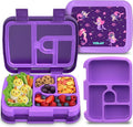 YOLAY Bento Box for Kids Lunch Box Leak-Proof, 5-Compartment Lunch Box Kids for Ages 3-10, Durable with Anti-Slip Base, Suitable for Schools, Outdoor and Travel (Mermaid)