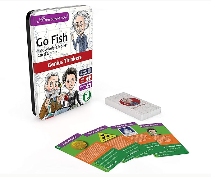 The Purple Cow's Go Fish! - Genius Thinkers - The Classic Card Game with a General Knowledge Boost for Kids & Families Ages 6+