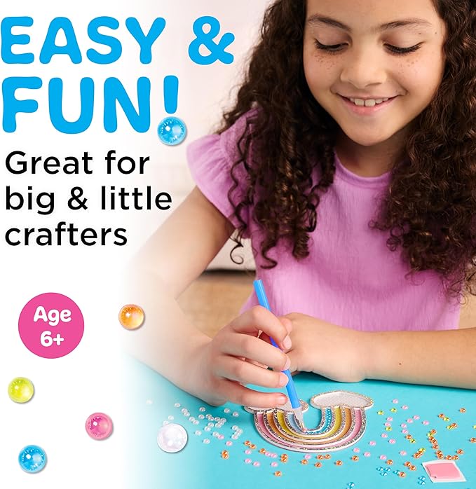 Creativity for Kids Bubble Gem Super Sticker: Rainbow, Diamond Art Kits for Kids, Mini Craft Kit and Spring Crafts for Girls, Window Art Craft Kits for Girls (Ages 6+)