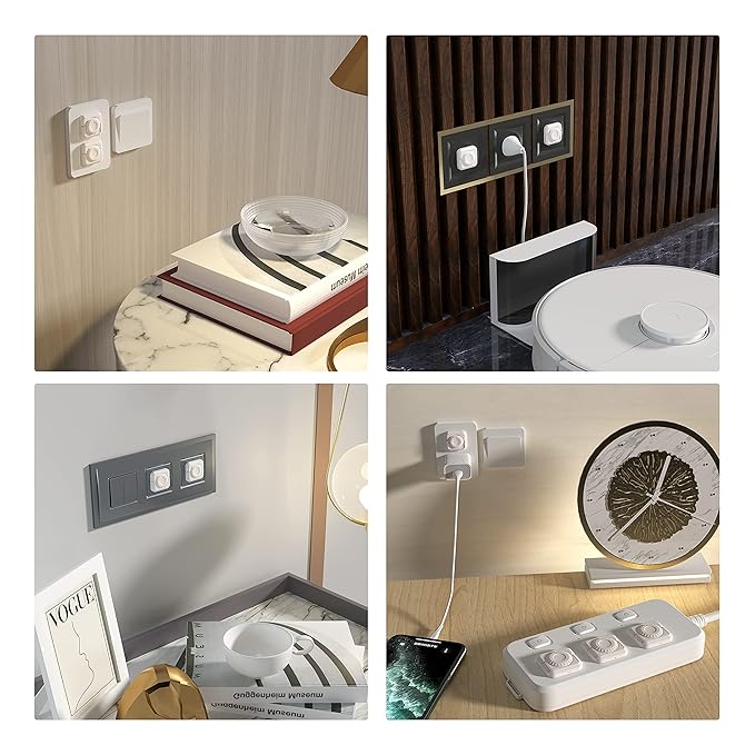 32 Pack Baby Proof Outlet Covers, Electric Socket Protector Outlet Covers with Hidden Pull Handle for Child, Baby Safety Plug Covers with Dual Safety Lock