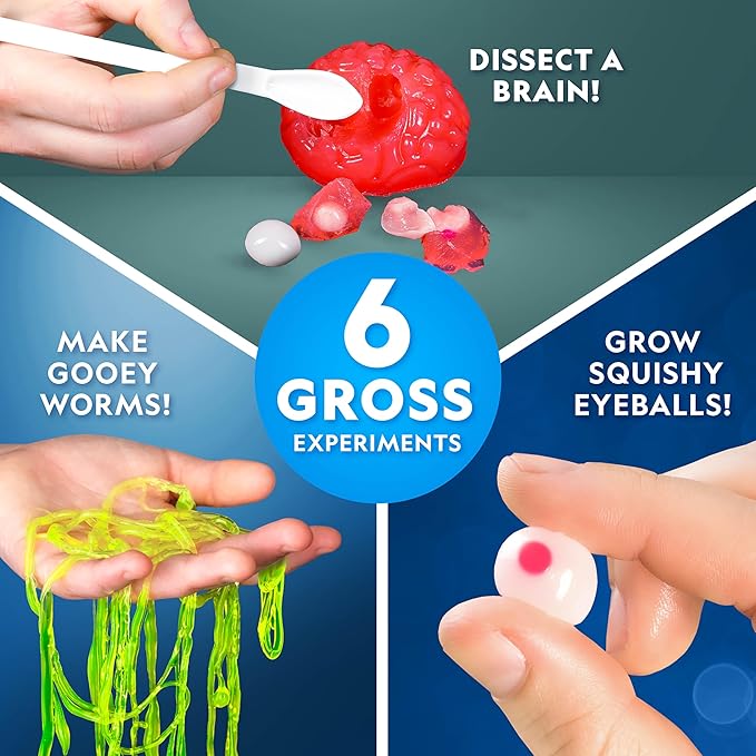 National Geographic Incredibly Gross Science Kit – 16 Disgusting Experiments with Bonus Guide, Yucky Slime Chemistry Set, Learning Toy, STEM Project for Boys and Girls, Birthday Gifts for Kids 8-12