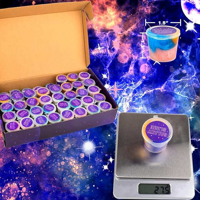 Galaxy Slime Party Favors with 75 Pack Mini Slime kit,Valentines Slime Kit for Classroom Prizes, Christmas Stocking Stuffers, Goodie Bag Stuffers for Kids Boys Girls
