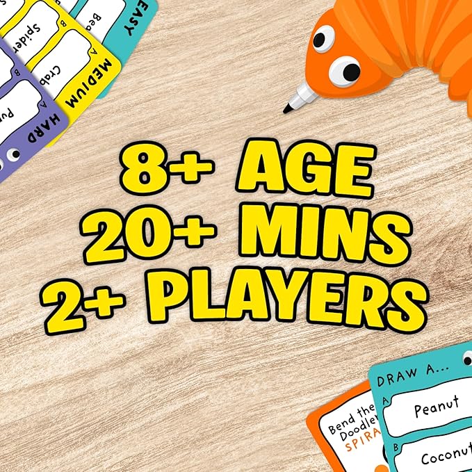 Lucky Egg Wonky Doodles – Hilarious Drawing Games for Family Game Night & Parties – Family Board Games for Adults with Wonky Doodler, 150 Word Cards & Whiteboard – Best Family Games for Ages 8+