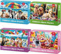 Jeacirio 4-Pack 100 Piece Puzzles for Kids Ages 4-6 - Cats & Dogs Puzzles for Kids Ages 6-8 Kid Puzzle Educational Search & Find Toy Preschool Large Piece Puzzle for Adults Seniors