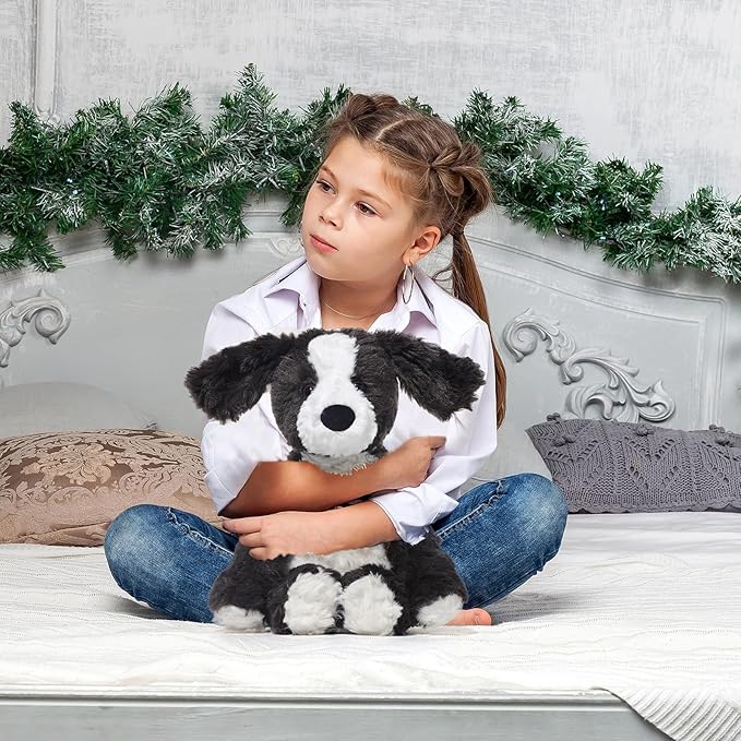 Stuffed Animals Border Collie Plush Toy 9.4-Inch Dog Stuffed Animal Soft and Cuddly for Boys and Girls Plush Toys, Black/White