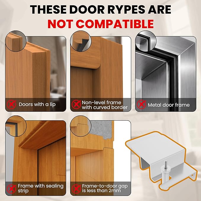 Child Proof Door Top Lock – Top Of Door Locks For Kids Safety with Double - Side Operation | Keep Kids, Pets & Seniors Safe | Child Door Locks Top Of Door for Most Interior & Exterior Doors (2 Pack)