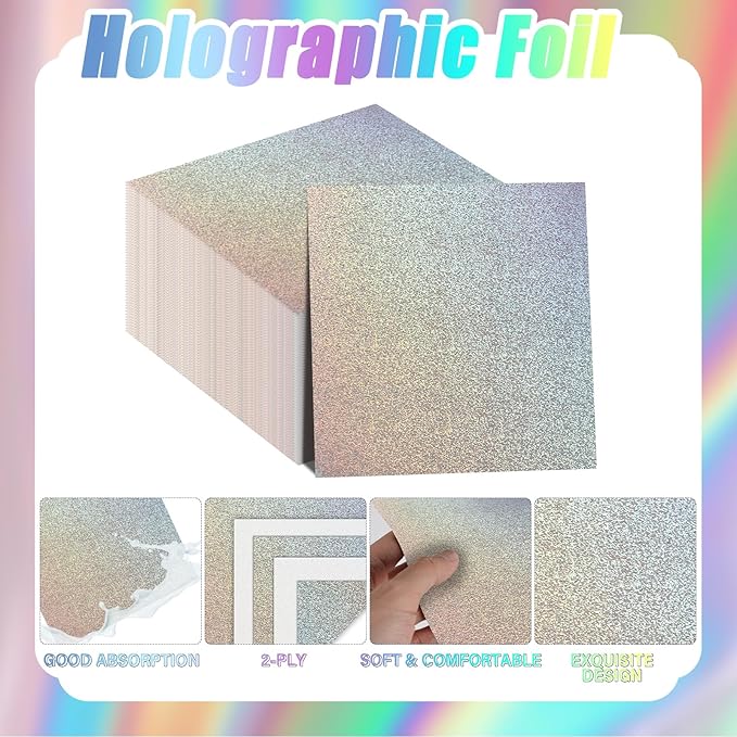 96 Pcs Iridescent Birthday Tableware Set Iridescent Party Supplies Decorations Holographic Foil Paper Plates and Napkins for Bachelorette Wedding Y2K Disco 24 Guest Birthday Party Favor