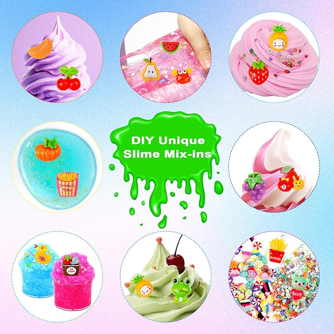 175 Pack Slime Making Supplies Kit, Slime Add Ins Accessories Includes Slimes Charms, Foam Balls for Making Creative Slimes Kit