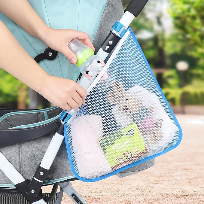 Accmor Universal Stroller Organizer, Side Sling Stroller Organizer, Mesh Cargo Net Stroller Storage Caddy Accessories, Stroller Bag Accessories Fits for Uppababy, Nuna, Baby Jogger, Doona Strollers