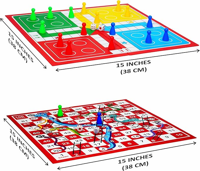 Ankit Toys & Games Ludo and Snake & Ladders (Saap Seedhi) Board Game Set for 6+ Years Kids & Adults | Indoor Ludo Board Game | Travel Strategy Game (Ludo Senior+)