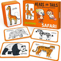 QUOKKA Toddler Puzzles Ages 2-4 – 100% Self-Correcting 16 Matching Pairs of Wild Animals – Educational Toddler Puzzles Ages 1-3 with 32 Pieces - Memory Matching Games for 3-5 Years Old Boys and Girls