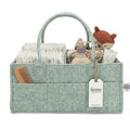 Parker Baby Diaper Caddy - Nursery Storage Bin and Car Organizer for Diapers and Baby Wipes - Sage Green, Large