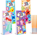 YPLUS Pocket Paint with Water Book for Toddler, Art Activities Craft Toys Watercolor Painting Paper for Kids,Gift for Kids Ages 1-3, 2-4, 4-6,Drawing with Brush- 4 Pack