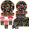 Kindergarten Graduation Decorations 169 Pcs 2026 Congrats Grad Plates Napkins Cups Tablecloth Tableware Set Peace Out Kindergarten Graduation Party Supplies Serve 24