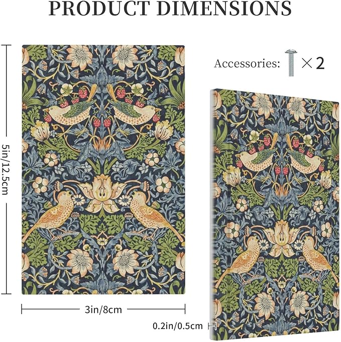 Light Switch Cover Plate Morris Strawberry Thrush Birds Colorful Plants 1 Gang No Device Blank Electrical Wall Plates Faceplate Decorative Switch Plate For Bed Room Living Room Decor