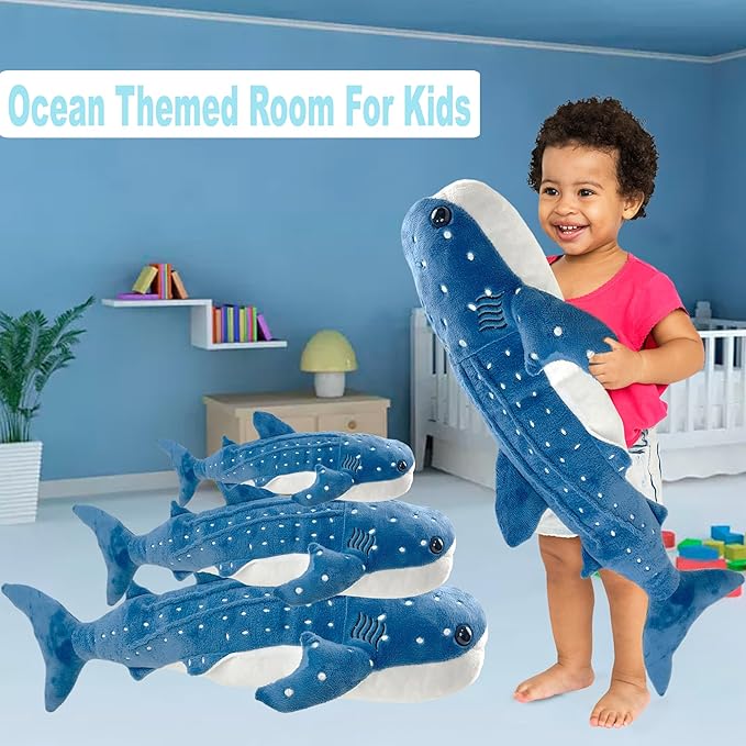 Mukouxun 18.5 inch Whale Shark Stuffed Animal Whale Shark Plush Whale Shark Kids Plush Toy Pillows Stuffed Blue Whale Doll