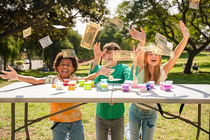 Kids Slime Business Kit, Entrepreneur Starter Set with Instruction Book, Sales Tracker, 20 Slime Colors, Decorative Beads, Business Learning Tools for Young Entrepreneurs
