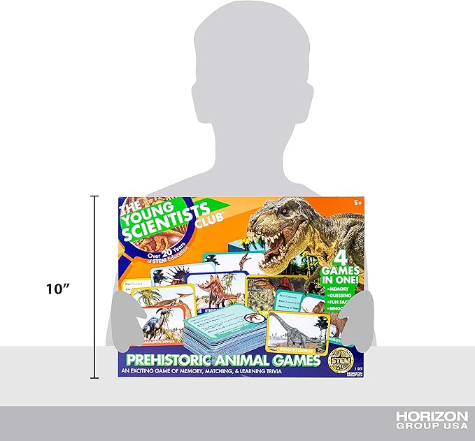 The Young Scientist Prehistoric Animal Card Games for Age 5 and Up: Matching, Bingo, Memory, Trivia - Hands-On Educational STEM