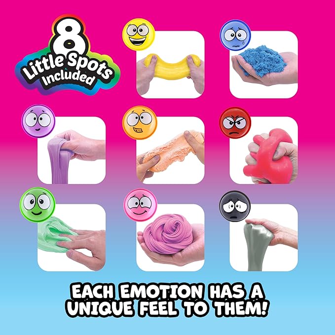 A Little Spot Slimy Pots Slime Toy Set, 8 Sensory Slime Pots for Kids, Social Emotional Learning Slime Kit, Calm Down Sensory Toys for Classroom or Home, Ages 3+