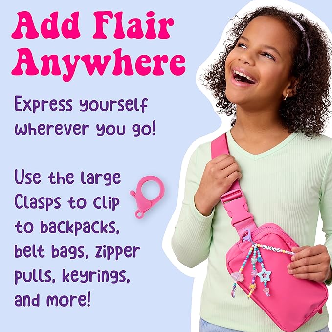 Creativity for Kids Backpack Keychains Mini Kit | Make 2 Trendy Keychains with Beads & Charms | DIY Craft Kit for Kids | Great for Travel, Parties & Gifts | Spring Crafts (Ages 6+)