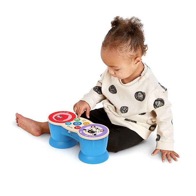 Baby Einstein Upbeat Tunes Magic Touch Wooden Drum Musical Toy, Ages 6 Months +