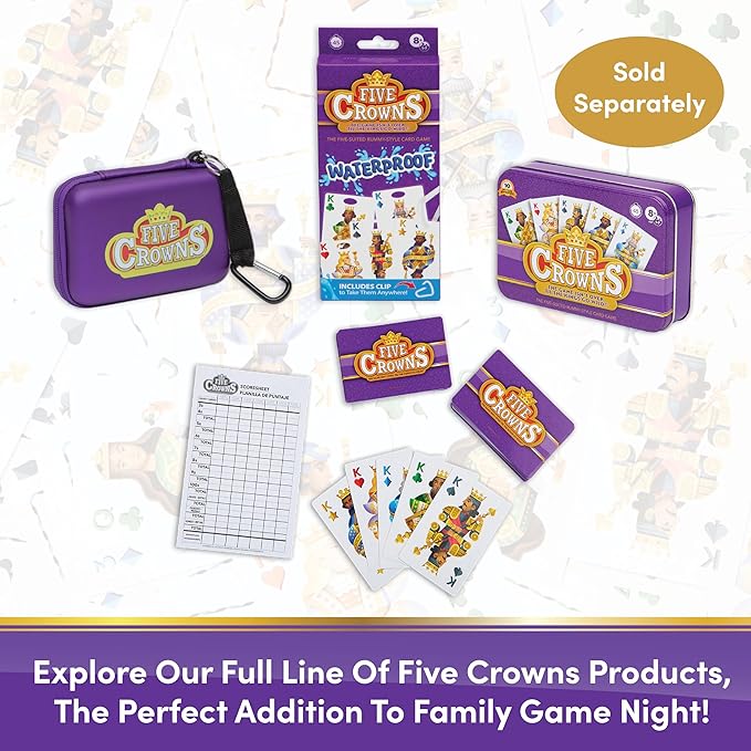 Five Crowns – Card Game for Kids and Adults, Travel and Family Game Night Favorite, The Game isn’t Over Until the Kings Go Wild, 5 Suited Rummy Style Card Game, 1-7 Players, Ages 8+