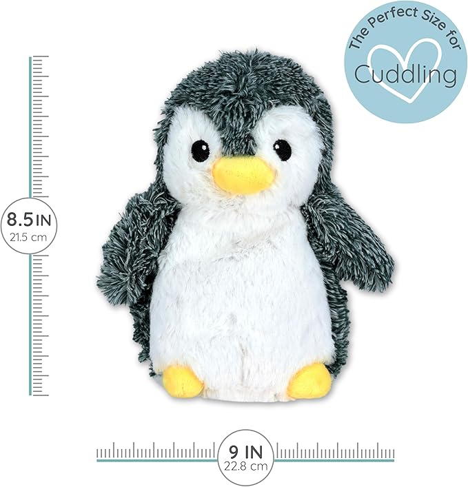 Peppy Penguin - Microwavable & Weighted Plush Stuffed Animal - Heated Plushie for Warmth - Cute, Soft, Cozy Toy for Adults & Children (Boys, Girls, & Toddlers) by Warm Pals