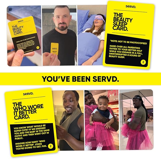 Hasbro SERVD Newborn Parents Edition Game – Hilarious Real-Life Couples Card Game for Infant and New Parents, First Birthdays – Ages 17+