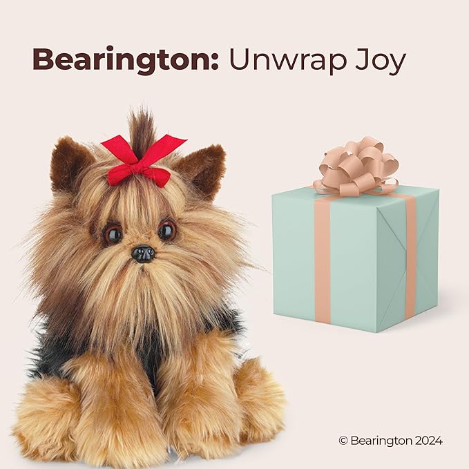 Bearington Chewie The Yorkie Stuffed Dog Plush Toy - 13" Soft Cuddly Yorkshire Terrier with Realistic Fur and Floppy Body - Adorable Yorkie Plush Gift for Kids, Girls, Women, and Dog Lovers