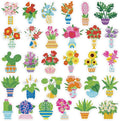 Labeol Diamond Art Kits for Kids Boys and Girls Ages 6-8-10-12 Easy to DIY Creative Diamond Art Sticker Craft by Numbers Kits for Kids and Adult Beginners (Potted Plant)