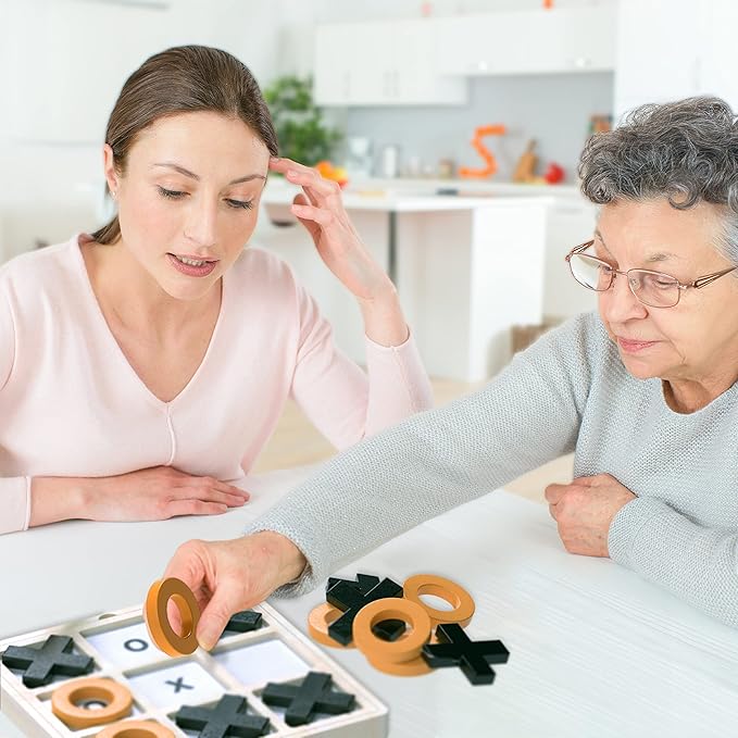 Keeping Busy Tic Tac Toe with Templates Dementia Activities for Seniors Games for Dementia Seniors Alzheimers Activities Alzheimers Products for Elderly Games for Seniors Gifts for Elderly Women & Men