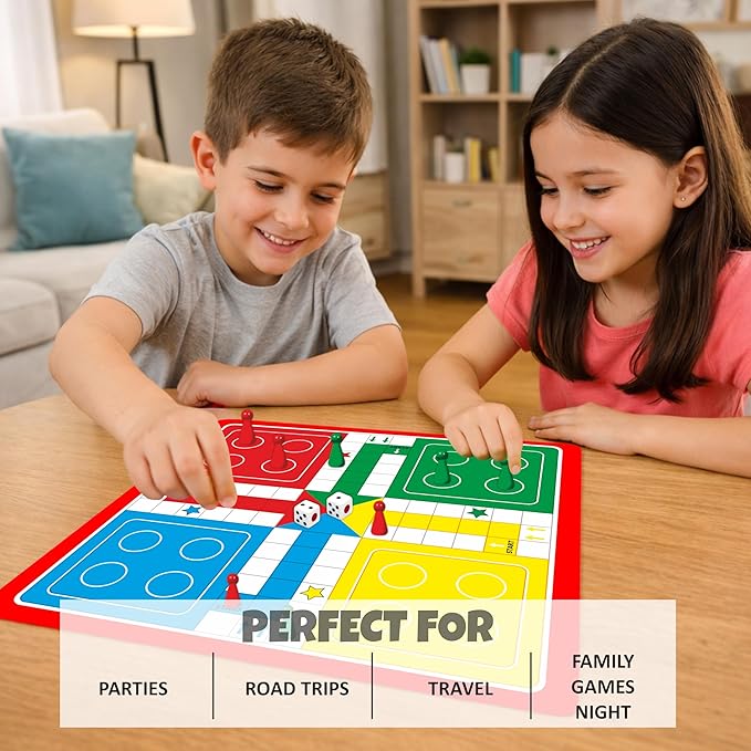 Ankit Toys & Games Ludo & Snakes and Ladders Board Game Set Classic 2in1 Family Fun for Kids and Adults (Standard Edition)