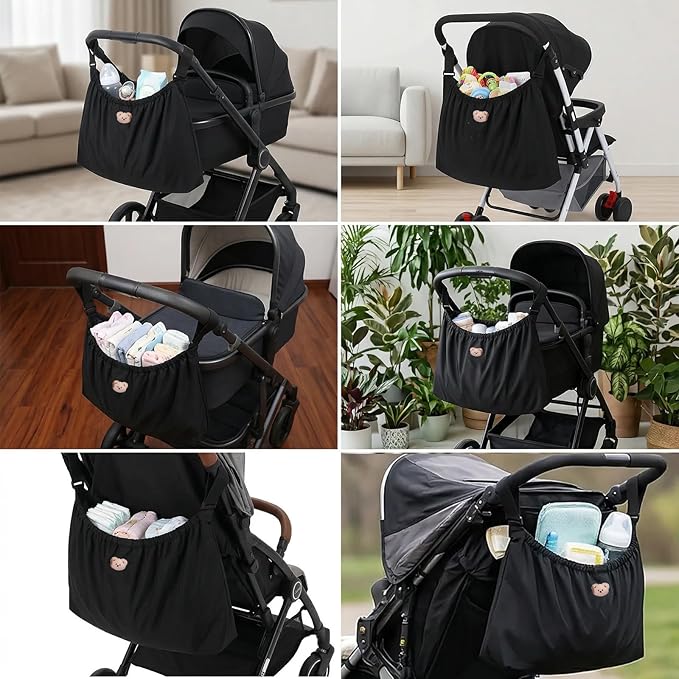 Large Capacity Stroller Organizer Bag, Universal Stroller Organizer, Adjustable Strollers Diaper Bag, for Storing Baby Formula, Bottles, and Other daily Necessities.