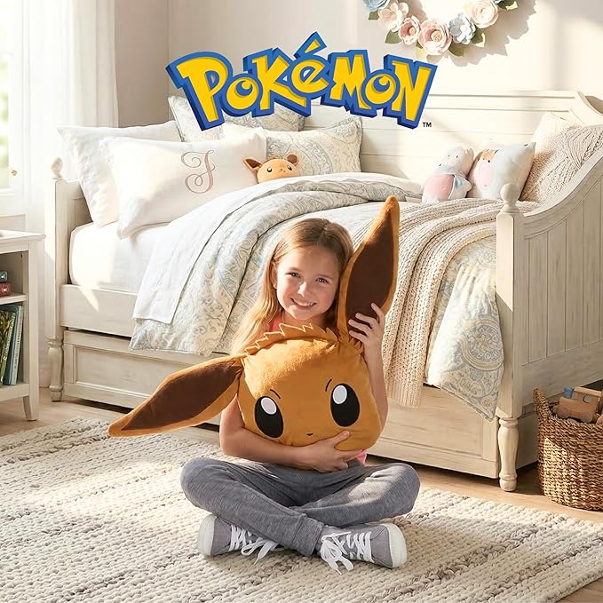 Franco Pokemon Eevee Kids Plush Pillow, Soft Decorative Cushion for Bedroom Décor & Gifts, 20 Inch, (Officially Licensed Product)