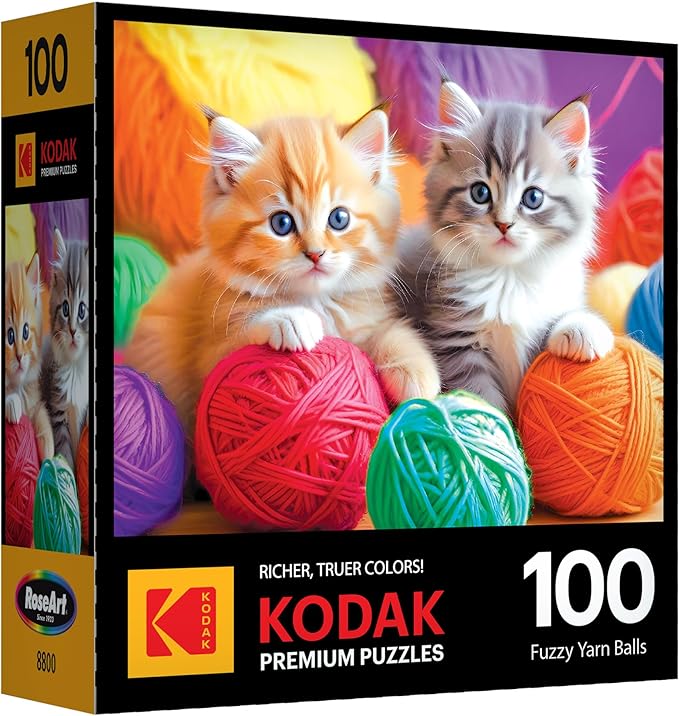 RoseArt - Kodak Premium - Fuzzy Yarn Balls - 100 Piece Jigsaw Puzzle for Adults