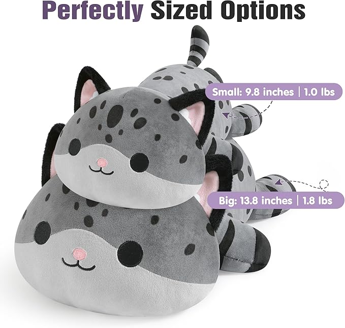Onsoyours Original Weighted Panther Cat Plush, Cute Hugging Black Leopard Kitty Weighted Stuffed Animal, Soft Collectible Gift for Kids & Adults(9.8", 1.0 Lbs)