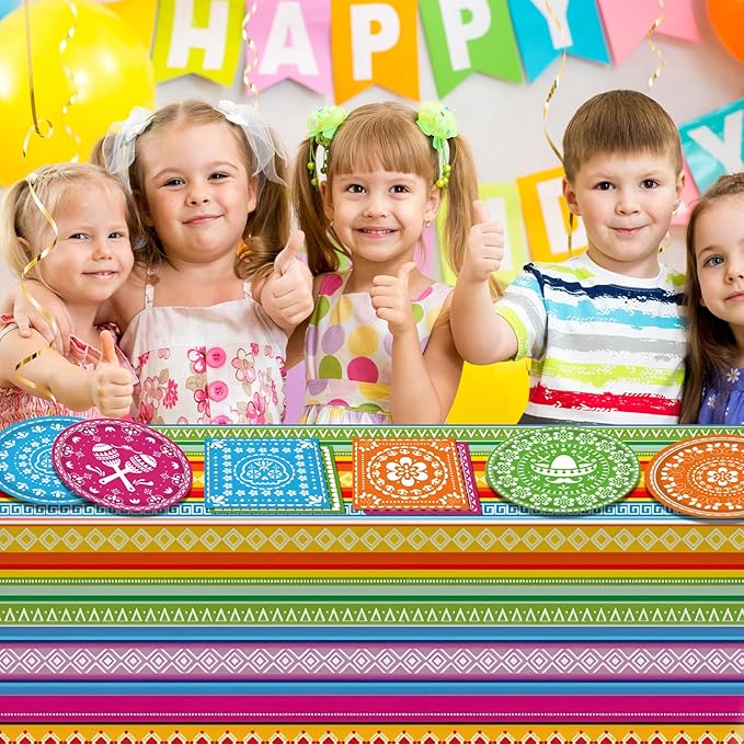 81PCS Mexican Fiesta Party Decorations Mexican Cinco De Mayo Party Decorations Supplies Mexican Disposable Paper Plates Napkins Mexico Plastic Tablecloth Fiesta Ware Dinnerware for Taco Party Decor