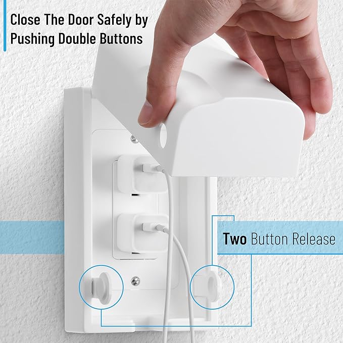 Bates - Baby Safety Outlet Cover Box, 2 Pack, Baby Proof Outlet Covers Baby Proofing, Plug Covers for Electrical Outlets, Socket Covers for Outlets, Child Proof Outlet Cover, Outlet Box Cover