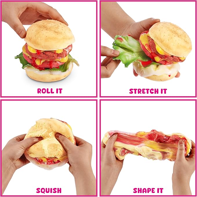 Slime Mart Small Basket by ZURU, Toy, Arts & Crafts for Kids and Kidults, Soft Slime Making Kit - Slime Kit for Girls Ages 6-10 - Fun Gift Idea for Boys Girls - Fidget Toys - Sensory Toys (Burger)