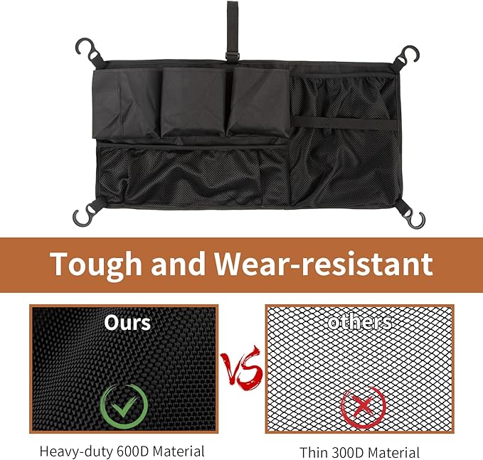 Multi Pockets Cargo Net for Wagon Stroller,Stroller Wagon Cargo Net,Oxford Stroller Organizer,Extra Storage Space for Kids Wagon,Wagon Accessories Universal(28"×13")