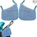 2 Pack Universal Side Sling Stroller Organizer with Mesh Cargo Net,Adjustable and Non-Slip Stroller Storage Bags, Portable Side Sling Stroller Cargo Net for Baby Accessories(Blue)