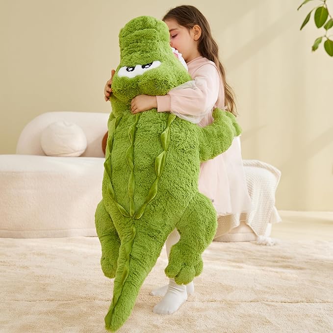 IKASA Giant Crocodile Stuffed Animal Plush Toys,Soft Toy 30" Alligator Large Cute Huge Jumbo Big Size Kawaii Fluffy Fat Plushie,Gifts for Kids